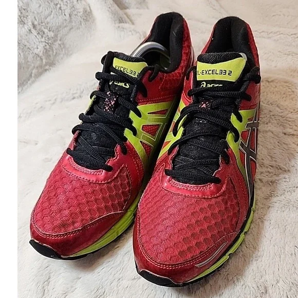 ASICS‎ GEL-Excel 33 2 Men's Red Neon Running Shoes Size 11 T315N - Picture 2 of 11